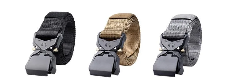 New Zinc Alloy Buckle Tactical Belt Quick Release Snake Buckle Outdoor Belt Wear-Resistant and Durable Nylon Belt