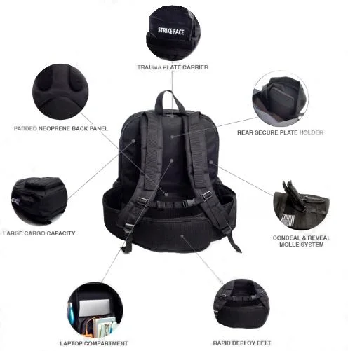 Nij Iiia Multi-Pocket Multi-Purpose Economic Customized Bulletproof Backpack